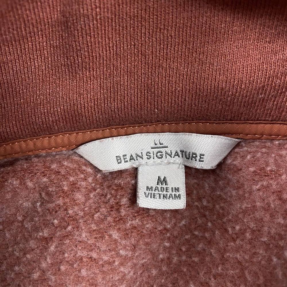 L.L. Bean Sweatshirt Womens Size M Orange Signature Organic Anorak Pocket Zip - Picture 3 of 13